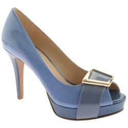 Women's Nine West Cassilina 3 Light Blue/Blue Lux Patent Polyurethane Nine West Heels