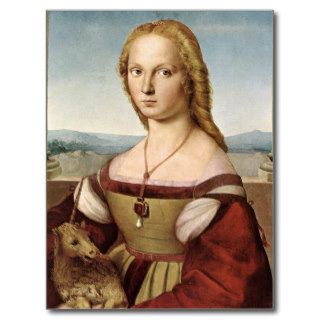 Raphael Sanzio   Lady With a Unicorn Postcards