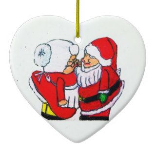 SANTA AND MRS. CLAUSE CHRISTMAS KISS ornament