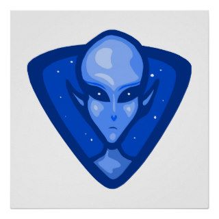 Blue Alien Logo Poster