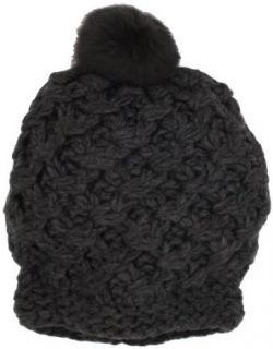 Vince Camuto Women's Tuck Stitch Crochet Edge Slouchy Beanie, Grey, One Size
