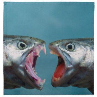 Fish Screaming at Each Other in a Yelling Match Cloth Napkins