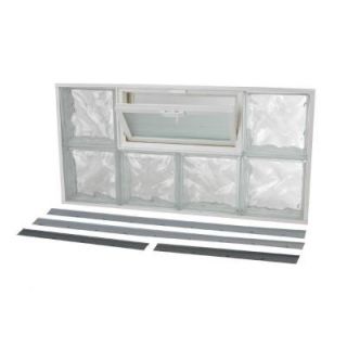 TAFCO WINDOWS NailUp2 Glass Block Windows, 32 in. x 16 in. Wave Pattern with Vent NU2 3216
