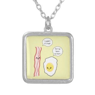 Cute Bacon and Egg Cartoon Necklaces