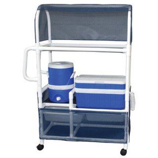 Hydration Cart with 48 Quart Ice Chest, 5 Gallon Water Cooler, Side Panels and Canopy Color Forest Green, Cover Type Vinyl Health & Personal Care