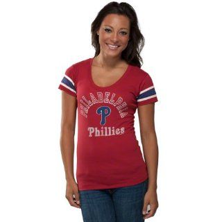 Philadelphia Phillies Women's '47 Brand Off Campus Scoop Neck T Shirt  Sports Fan T Shirts  Sports & Outdoors