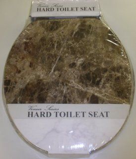 Dynamix VMR 500 Veneer Marble Toilet Seat, 17 Inch, Standard Round Brown  