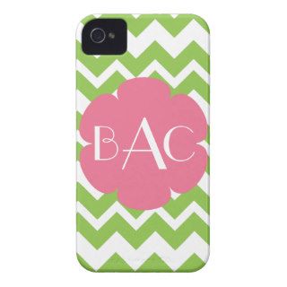 Pink and Lime Zigzag Chevron iPhone Case iPhone 4 Cases