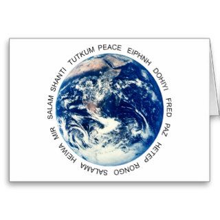 Peace on Earth   globe Greeting Card