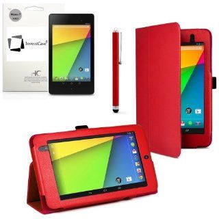 New Google Nexus 7 FHD 2013 Second Generation (7 Inch) Jelly Bean Android 4.3 (16GB / 32GB WiFi / 4G LTE) RED Multi Function New Nexus 7 Leather Case / Cover / Typing & Viewing Stand / Flip Case With Magnetic Sleep / Wake Sensor & Nexus 7 FHD 2 2.0