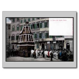 1890s Florence Italy Scoppio del Carro spectacle Post Card