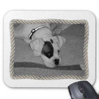 White boxer pup mouse mat