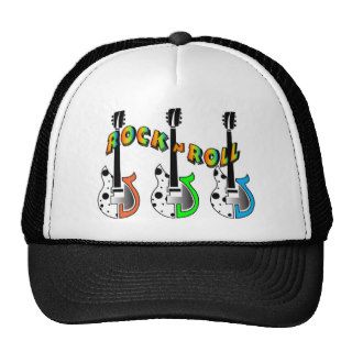 Rock N Roll Neon Electric Guitar Music Mesh Hats