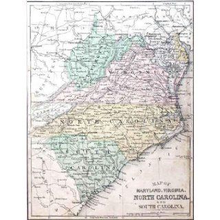 Map of Maryland, Virginia, North Carolina, and South Carolina Unknown Author Books