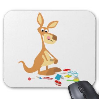 Cute Cartoon Rummaging Kangaroo Mousepad