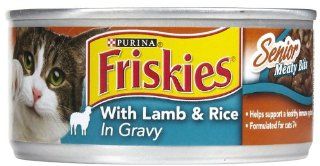Friskies Senior Meaty Bits   Sliced Lamb & Rice in Gravy   24 x 5.5 oz  Canned Wet Pet Food 