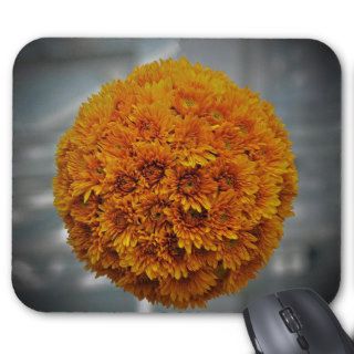 Yellow Chrysanthemum Sphere Mouse Pad