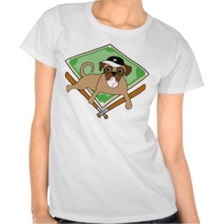 Pug Baseball Ts   black, white hat   Personalize T shirt
