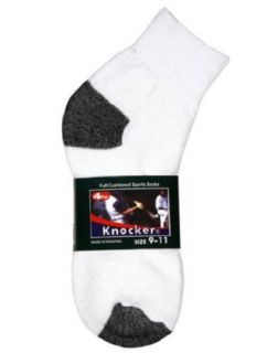 KNOCKER Mens 1 Pair Anklet Sports Socks Black Heel & Toe, Size 04   06 inch Clothing