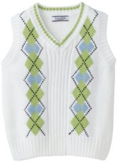 Kitestrings Boys 2 7 Toddler Argyle Sweater Vest, White, 2T Clothing