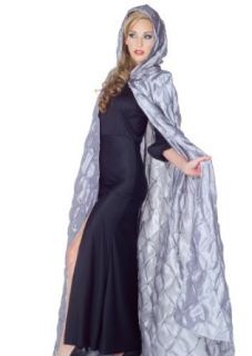 Underwraps Witch Queen Costume Silver Gothic Masquerade Cape Cloak Clothing
