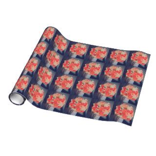 Roses bridal bouquet gift wrapping paper