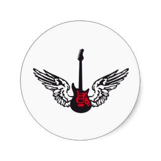 guitar wings round stickers