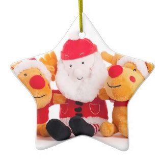 Santa and Reindeers Christmas Tree Ornaments