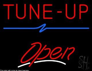Tune Up Script2 Open Clear Backing Neon Sign 24" Tall x 31" Wide  Business And Store Signs 