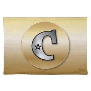 Monogrammed Gold and silver Letter C Place Mat