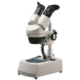 National Optical 447TBL 10 Stereo Microscope with Inclined Head, 10x Eyepiece, 2x, 4x Objective, Transmitted Illumination Light Source, 20x, 40x Magnification