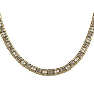 18k Yellow Gold Plated Diamond Accent Necklace, 17" Jewelry