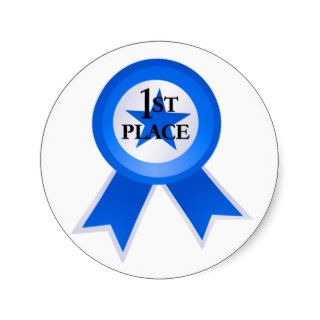First Place Blue Ribbon Stickers