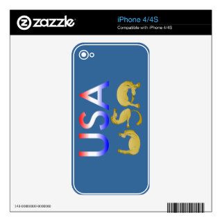 Red, white and blue USA pony Decals For iPhone 4S