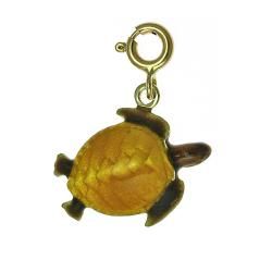 Yellow 14 karat Gold Enamel Turtle Enamel Charms