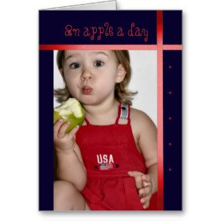 An Apple A Day, Toddler Eating Apple Get Well Card