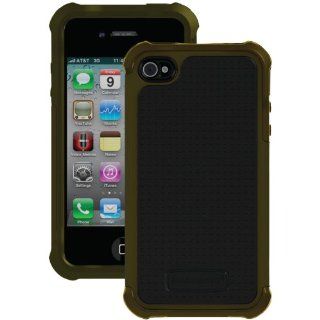 Ballistic SA0582 M055 Soft Gel Case for iPhone 4/4S   1 Pack  Retail Packaging   Black/Olive Green Cell Phones & Accessories
