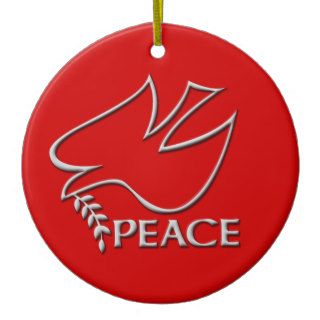 Peace Dove Peace Sign Christmas Ornament