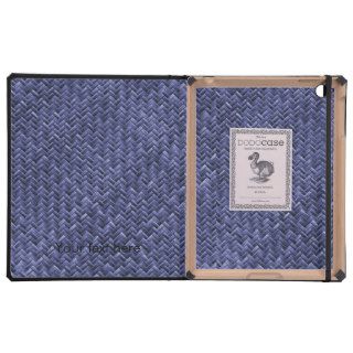 Blue Colored Basket weave Pattern Case For iPad