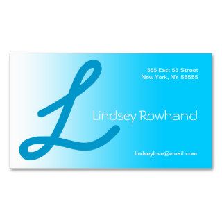 L Letter Alphabet Business Card Blue