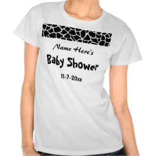 Black and White Giraffe Print Baby Shower T shirt