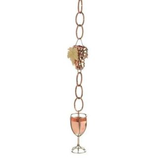 Good Directions Polished Copper Wine and Glasses Rain Chain 482P 6
