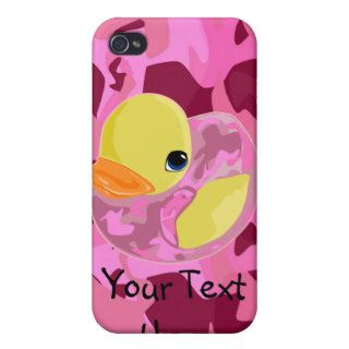 Pink Camo Ducky iPhone 4 Cases