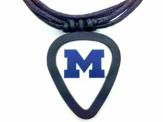 University of Michigan Guitar Picks & Pick Necklace (Black) Gift Pack 