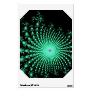 Green Fractal Islands on Black   abstract art Wall Decals