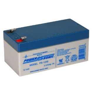Powersonic PS 1230   12 Volt/3 Amp Hour Sealed Lead Acid Battery with 0.187 Fast on Connector Automotive