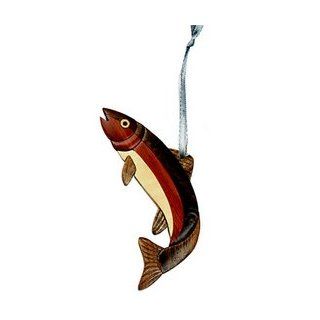Handmade Wooden Double Sided Trout Ornament   Decorative Hanging Ornaments