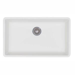 Blanco Precis Super Undermount Composite 32x18.75x9.5 0 Hole Single Bowl Kitchen Sink in White 440150