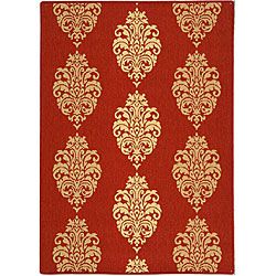 Indoor/ Outdoor St. Martin Red/ Natural Rug (6'7 x 9'6) Safavieh 5x8   6x9 Rugs