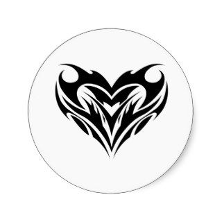 Large Heart Tribal Tattoo Design Sticker